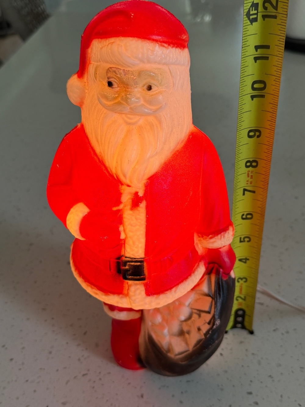 Vintage Red Santa Claus Christmas Accent Blowmold Blomold Light